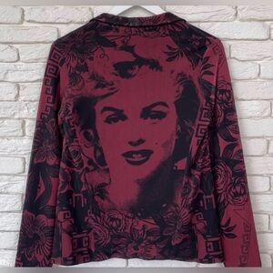 Desigual × Christian Lacroix Marilyn Monroe Print Mesh Blazer Jacket Size 48/XL